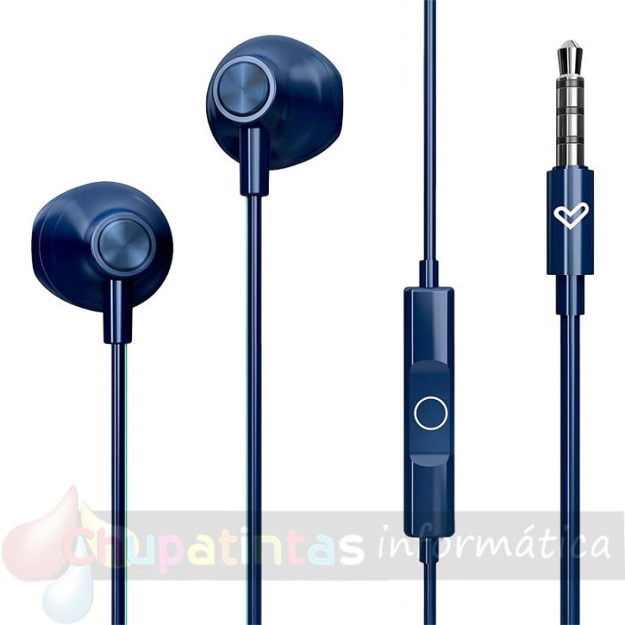 Energy Sistem Auriculares de Botón -  Micrófono -  Jack 3.5 mm - Cable 120cm - Color Azul-1