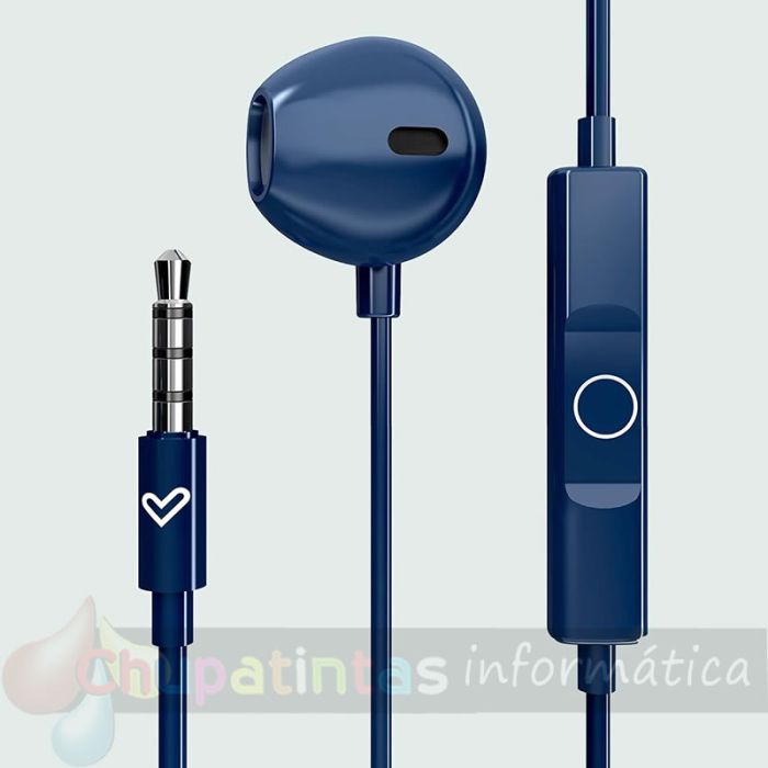 Energy Sistem Auriculares de Botón -  Micrófono -  Jack 3.5 mm - Cable 120cm - Color Azul-4