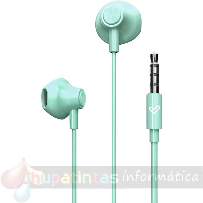 Energy Sistem Auriculares de Botón -  Micrófono -  Jack 3.5 mm - Cable 120cm - Color Verde-2