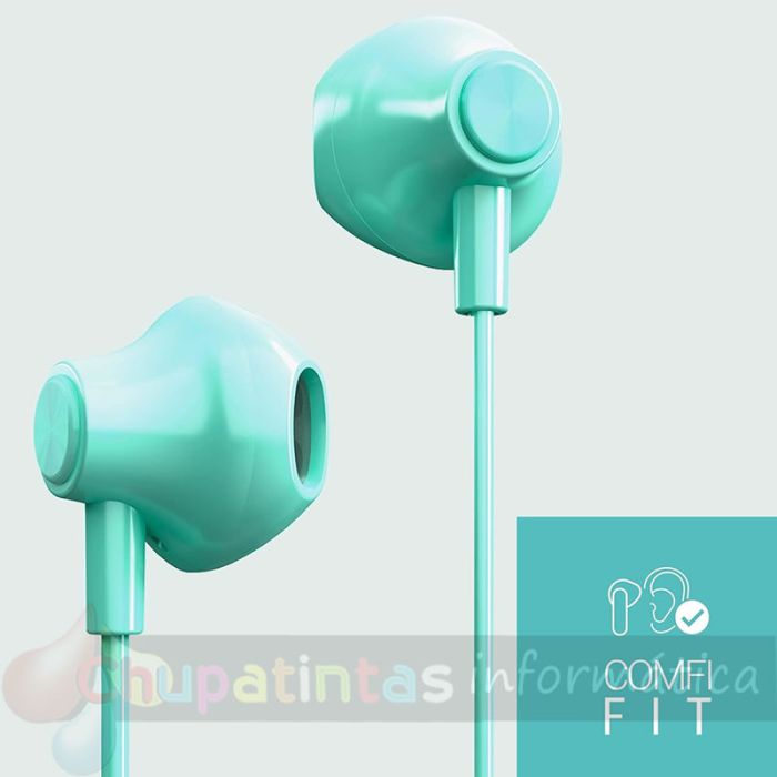 Energy Sistem Auriculares de Botón -  Micrófono -  Jack 3.5 mm - Cable 120cm - Color Verde-4