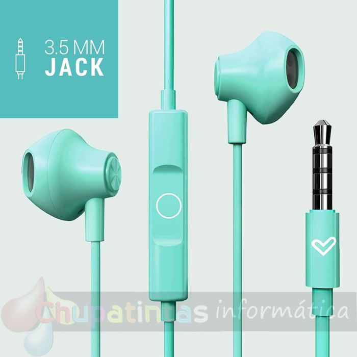 Energy Sistem Auriculares de Botón -  Micrófono -  Jack 3.5 mm - Cable 120cm - Color Verde-5