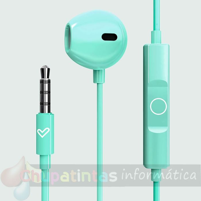 Energy Sistem Auriculares de Botón -  Micrófono -  Jack 3.5 mm - Cable 120cm - Color Verde-6