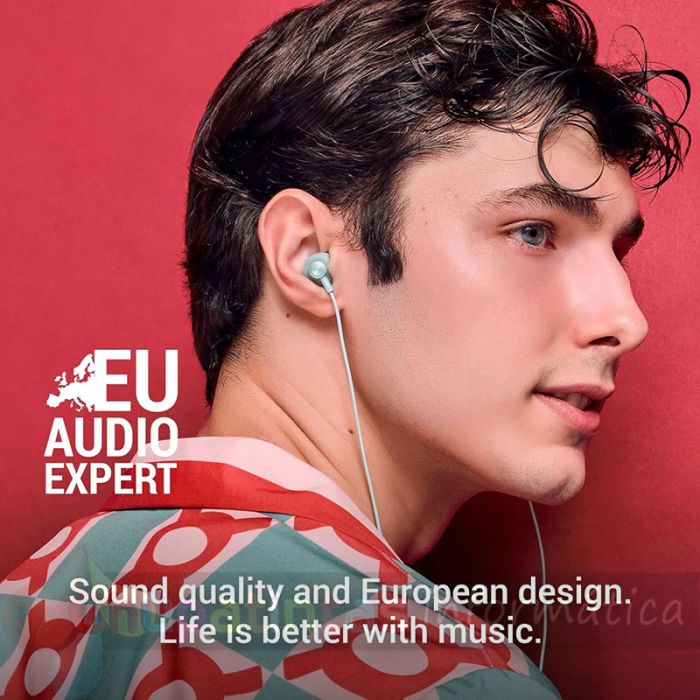 Energy Sistem Auriculares de Botón -  Micrófono -  Jack 3.5 mm - Cable 120cm - Color Verde-10