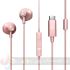Energy Sistem Auriculares de Botón - Micrófono - Control de Reproducción - USB c - Cable 120cm - Color Rosa-1
