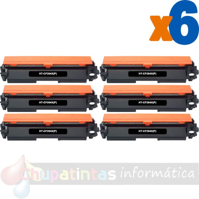 HP CF294X Negro Pack de 6 Cartuchos de Tóner Genéricos - Reemplaza 94X