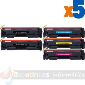HP 205A Pack de 5 Cartuchos de Tóner Genéricos: CF530A+CF531A+CF532A+CF533A