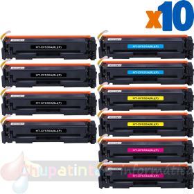 HP 205A XL Pack de 10 Cartuchos de Tóner Genéricos: CF530A+CF531A+CF532A+CF533A