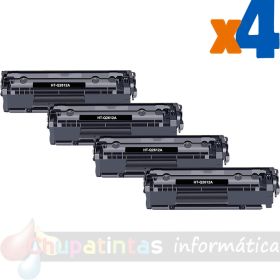 HP Q2612A Negro Pack de 4 Cartuchos de Tóner Genéricos - Reemplaza 12A