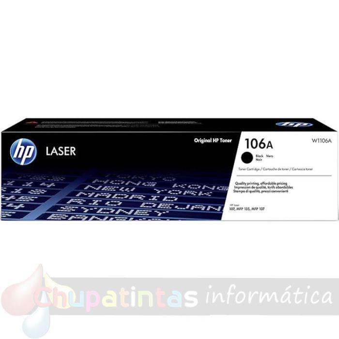 HP W1106A Negro Cartucho de Tóner Original - 106A