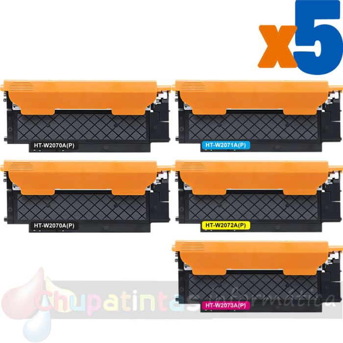 HP 117A Pack Ahorro 5 Cartuchos de Tóner Genéricos: W2070A+W2071A+W2072A+W2073A
