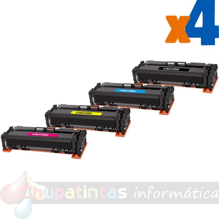HP 207X/207A Pack de 4 Cartuchos de Tóner Genéricos: W2210X+W2211X+W2212X+W2213X