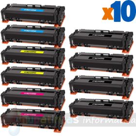 HP 207X/207A Pack de 10 Cartuchos de Tóner Genéricos: W2210X+W2211X+W2212X+W2213X