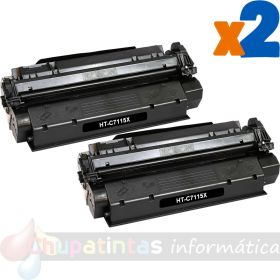 HP C7115X/Q2613X/Q2624X Negro Cartucho de Tóner Genérico - Pack 2 cartuchos