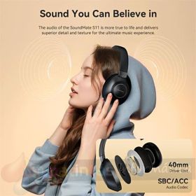 Vention SoundMate S11 Auriculares Bluetooth 5.3 - 20h de Batería - Micrófono - Color Negro-3