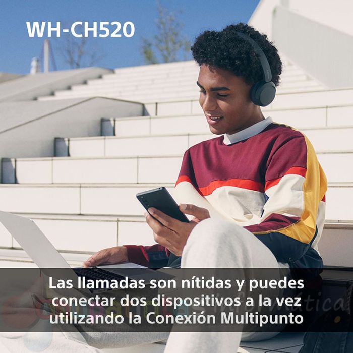 Sony WH-CH520 Auriculares Bluetooth 5.2 - Micrófono - Diadema Ajustable - Multipunto - Autonomía hasta 50h - Negro -11