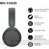 Sony WH-CH520 Auriculares Bluetooth 5.2 - Micrófono - Diadema Ajustable - Multipunto - Autonomía hasta 50h - Negro -13