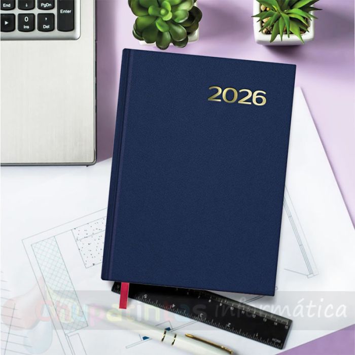Dohe Sintex Agenda Anual - Día Página - Viernes, Sábado y Domingo misma Página - Tamaño 14x20cm - Color Azul - Mejor Precio