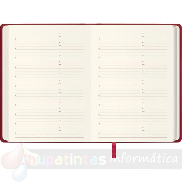 Dohe Manaos Agenda Anual - Día Página - Polipiel - Sábado y Domingo misma Página - Tamaño 17x24cm - Marrón-Listín
