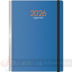 Dohe Syncro Agenda Anual - Día Página - Cubierta de Plástico - Cierre con Goma Elástica - Tamaño 15x21cm - Azul-1