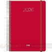 Dohe Denver Agenda Anual - Dia Pagina - Sabado y Domingo misma Pagina - Cierre con Goma Elastica - Tamaño 15x21cm - Color Rojo
