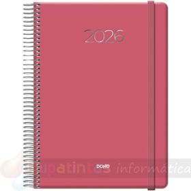 Dohe Denver Agenda Anual - Día Página - Cierre con Goma Elástica - Tamaño 15x21cm - Color Rosa-1