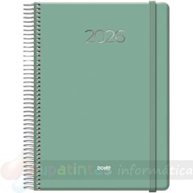 Dohe Denver Agenda Anual - Día Página - Cierre con Goma Elástica - Tamaño 15x21cm - Color Verde-1