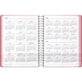 Dohe Denver Agenda Anual - Día Página - Cierre con Goma Elástica - Tamaño 15x21cm - Color Rosa - Calendario