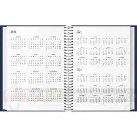 Dohe Segovia Agenda Anual Espiral - Día Página - Sábado y Domingo misma Página - Tamaño 14x20cm - Color Azul -    Calendario