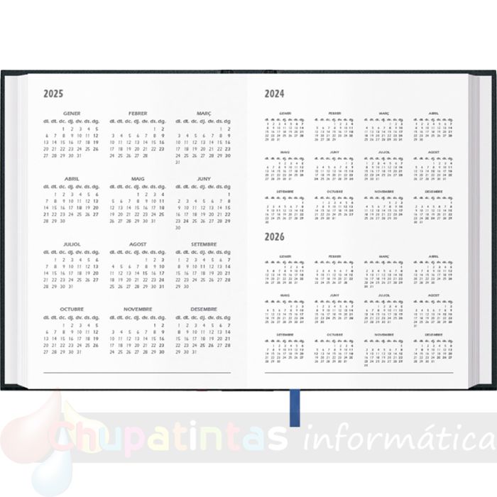Dohe Segovia Agenda Anual Catalán - Semana Vista - Tamaño 14x20cm - Color Negro - Calendario
