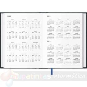 Dohe Segovia Agenda Anual - Día Página - Sábado y Domingo misma Página - Tamaño 17x24  cm - Color Negro - Calendario