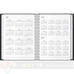Dohe Segovia Agenda Anual Espiral en Catalán - Día Pág. - Sábado y Domingo misma Pág. - Tamaño 14x20cm - Burdeos - Calendario