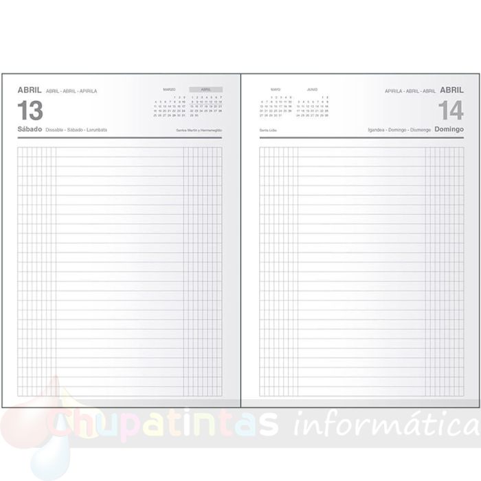Dohe Dietario Anual Cuarto - Dia Pagina - Fabricado en Geltex con Carton Contracolado - Tamaño 15x21cm - Colores Surtidos Aleatorios