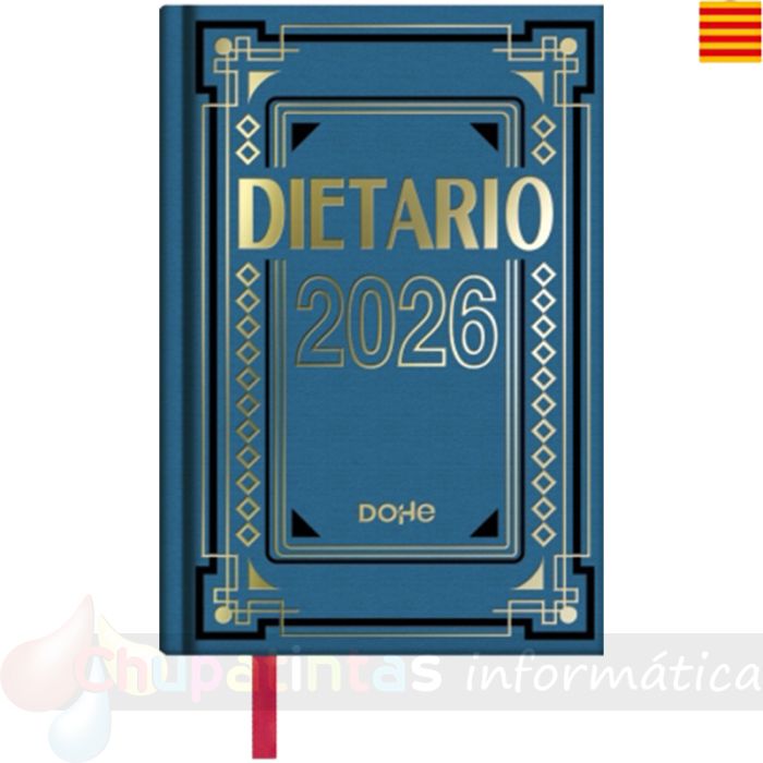 Dohe Dietario Anual Octavo en Catalan - Dia Pagina - Fabricado en Geltex con Carton Contracolado - Tamaño 11.5x16.6cm - Colores Surtidos Aleatorios