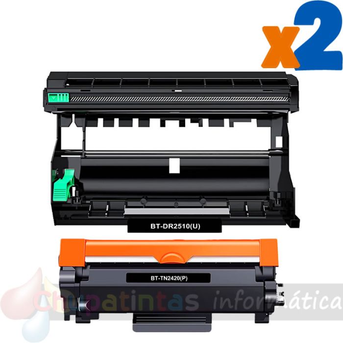 Brother TN2420 Cartucho de Toner + DR2510/DR2400 Tambor de Imagen Pack de 2 Cartuchos Genericos