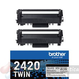 Brother TN2420 Negro Pack de 2 Cartuchos de Tóner Originales - TN2420TWIN