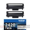 Brother TN2420 Negro Pack de 2 Cartuchos de Toner Originales - TN2420TWIN