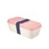 Milan Coleccion 430 Fiambrera Rectangular 0.75L - Apta para Microondas, Lavavajillas y Congelador - Libre de BPA - Divisor Interior Movil - Medidas 20x10x7,5cm - Color Blanco Crudo/Rosa