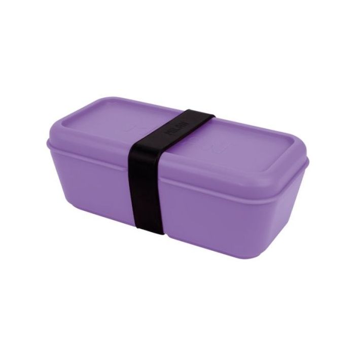 Milan Sunset Fiambrera Rectangular 0.75L - Apta para Microondas, Lavavajillas y Congelador - Libre de BPA - Divisor Interior Movil - Medidas 20x10x7,5cm - Color Lila