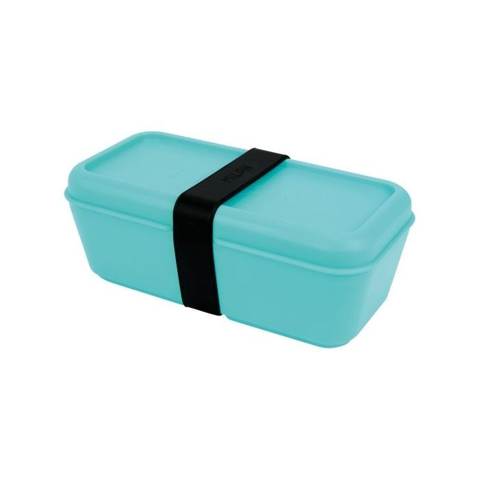 Milan Sunset Fiambrera Rectangular 0.75L - Apta para Microondas, Lavavajillas y Congelador - Libre de BPA - Divisor Interior Movil - Medidas 20x10x7,5cm - Color Turquesa