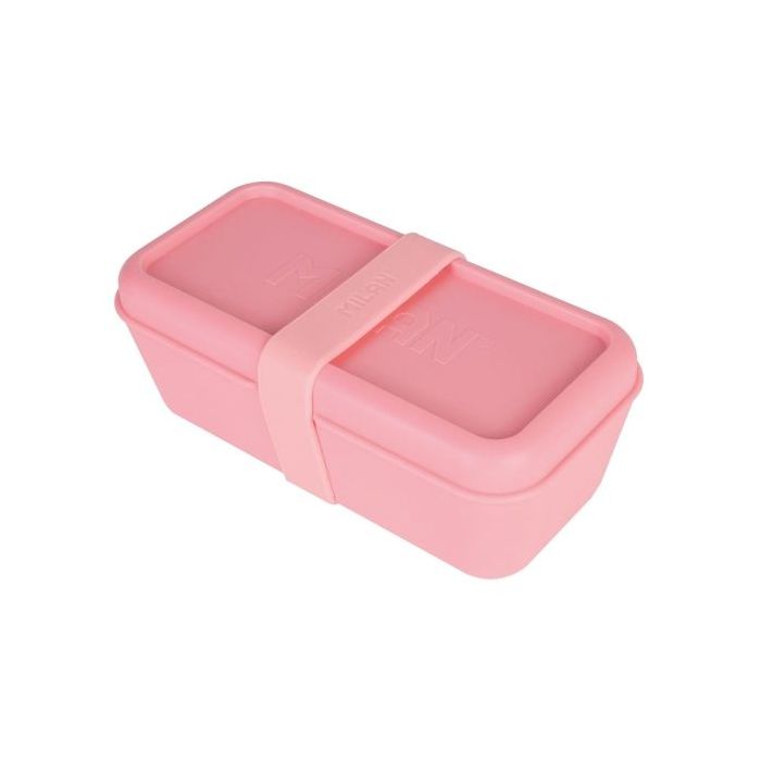 Milan Coleccion 460 Fiambrera Rectangular 0.75L - Apta para Microondas, Lavavajillas y Congelador - Libre de BPA - Divisor Interior Movil - Medidas 20x10x7,5cm - Color Rosa