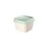 Milan Coleccion 430 Fiambrera Cuadrada 0.33L - Apta para Microondas, Lavavajillas y Congelador - Libre de BPA - Medidas 10x10x7,5cm - Color Beige/Verde
