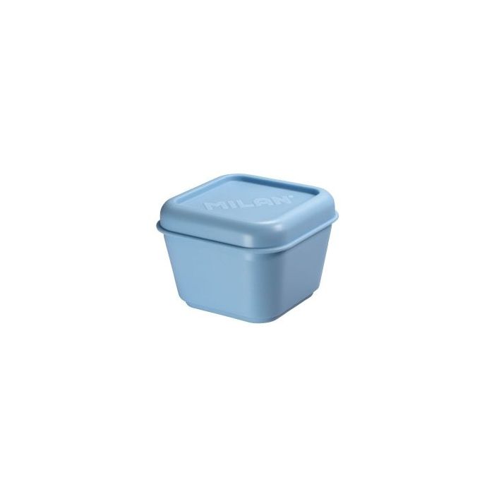 Milan Coleccion 430 Fiambrera Cuadrada 0.33L - Apta para Microondas, Lavavajillas y Congelador - Libre de BPA - Medidas 10x10x7,5cm - Color Azul