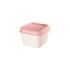 Milan Coleccion 430 Fiambrera Cuadrada 0.33L - Apta para Microondas, Lavavajillas y Congelador - Libre de BPA - Medidas 10x10x7,5cm - Color Beige/Rosa