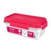 Milan Coleccion Nata 624 Fiambrera Hermetica de Tritan Rectangular 1.2L - Apta para Microondas, Lavavajillas y Congelador - Libre de BPA - Medidas 23x12,5x9,2cm - Color Transparente/Rosa