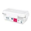 Milan Coleccion Nata 624 Fiambrera Hermetica de Tritan Rectangular 1.2L - Apta para Microondas, Lavavajillas y Congelador - Libre de BPA - Medidas 23x12,5x9,2cm - Color Transparente/Blanco
