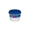 Milan Coleccion Nata 624 Fiambrera Hermetica de Tritan Redonda 0.5L - Apta para Microondas, Lavavajillas y Congelador - Libre de BPA - Medidas 12 Ã˜ x 9,2cm - Color Transparente/Azul