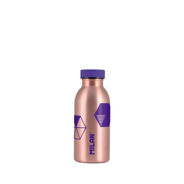 Milan Serie Copper Botella Isotermica 0.35L - Doble Pared de Acero Inoxidable - Liquidos Calientes hasta 12h, Frios hasta 24h - Color Bronce/Lila