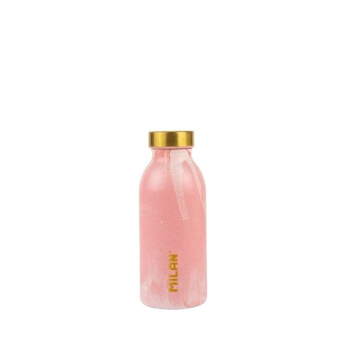 Milan Serie Lava Botella Isotermica 0.35L - Doble Pared de Acero Inoxidable - Liquidos Calientes hasta 12h, Frios hasta 24h - Color Rosa
