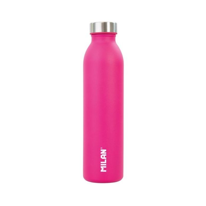 Milan Serie Acid Botella Isotermica 0.59L - Doble Pared de Acero Inoxidable - Liquidos Calientes hasta 12h, Frios hasta 24h - Color Rosa