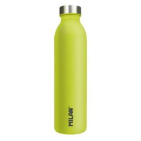 Milan Serie Acid Botella Isotermica 0.59L - Doble Pared de Acero Inoxidable - Liquidos Calientes hasta 12h, Frios hasta 24h - Color Amarillo